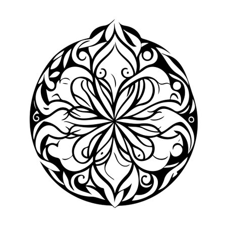 Ornament Arabesque design element illustration sketch blackのイラスト素材