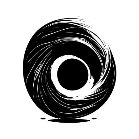 Black hole Icon hand draw black colour space out logo vector element and symbol perfect.のイラスト素材