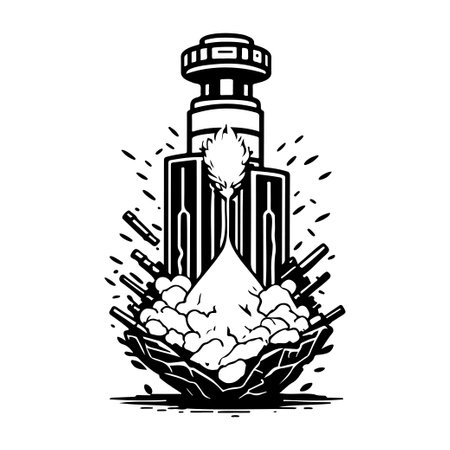 Bomb Icon hand draw black colour army logo vector element and symbolのイラスト素材