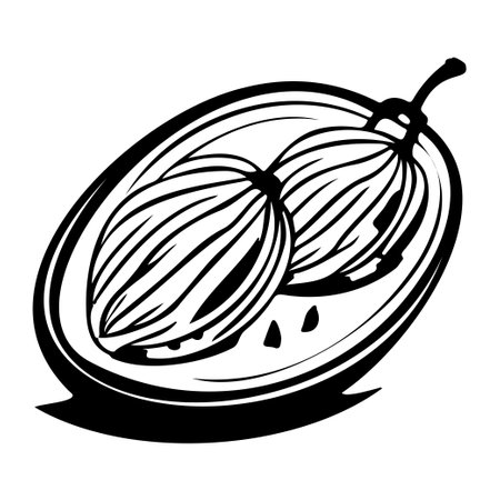 Dates Icon hand draw black colour ramadhan logo vector element and symbolのイラスト素材