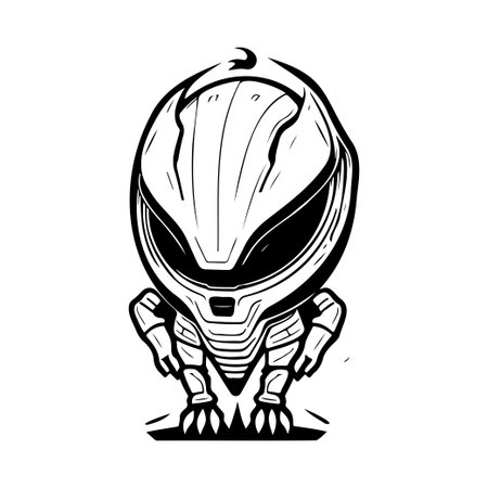 Alien Icon hand draw black space logo vector element and symbol perfect.のイラスト素材