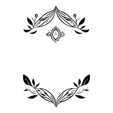 wedding invite batik ornaments design element illustration sketch blackのイラスト素材