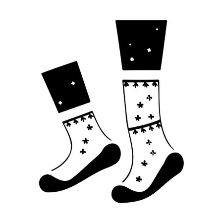 Socks Icon hand draw black christmas logo vector element and symbol perfect.のイラスト素材