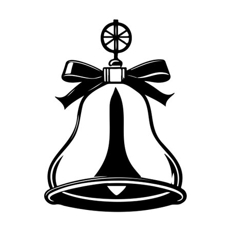Bell Icon hand draw black christmas logo vector element and symbol perfect.のイラスト素材