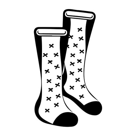 Socks Icon hand draw black christmas logo vector element and symbol perfect.のイラスト素材