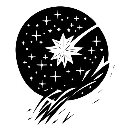 star cosmos space illustration sketch hand draw element blackのイラスト素材