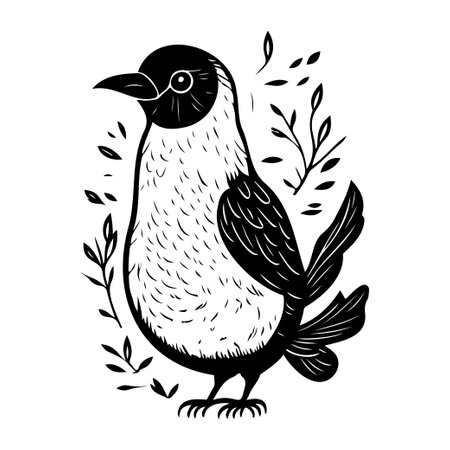 Doodle birds illustration sketch hand draw elementのイラスト素材