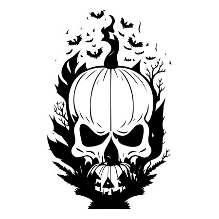 valentine skull scary illustration sketch hand draw elementのイラスト素材