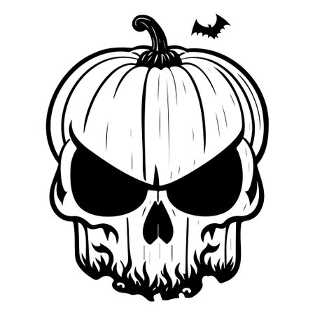 valentine skull scary illustration sketch hand draw elementのイラスト素材