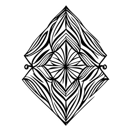 Diamond pattern ornament batik design element illustration sketchのイラスト素材