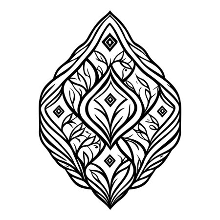 Diamond pattern ornament batik design element illustration sketchのイラスト素材