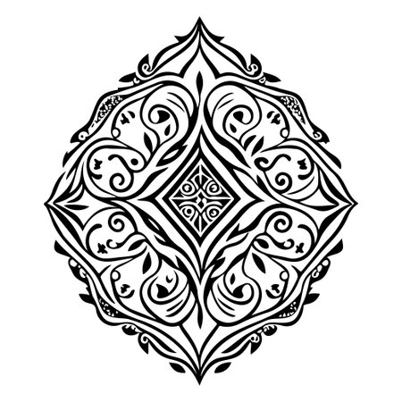 Diamond pattern ornament batik design element illustration sketchのイラスト素材