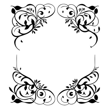 wedding invite batik ornaments design draw element illustration sketch blackのイラスト素材