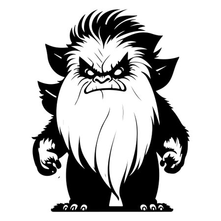 halloween troll scary illustration sketch hand draw elementのイラスト素材