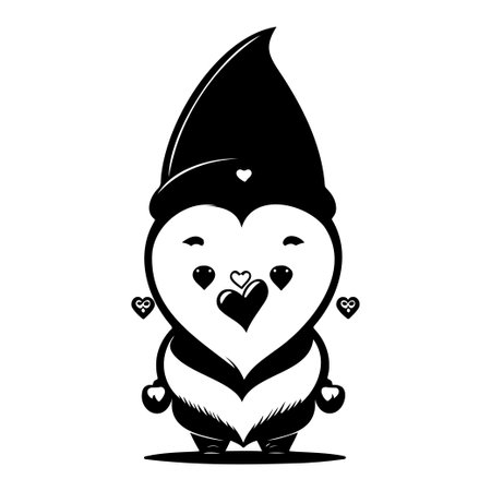 gnome love valentine illustration sketch draw symbolのイラスト素材