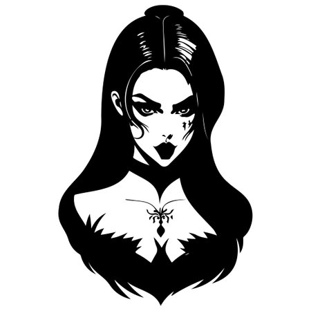 Halloween beautiful girl vampire scary illustration sketch draw elementのイラスト素材