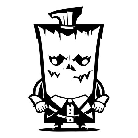 Halloween frankenstein scary illustration sketch drawのイラスト素材