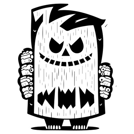 Halloween frankenstein scary illustration sketch drawのイラスト素材