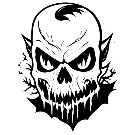 halloween ghoul scary illustration sketch draw elementのイラスト素材