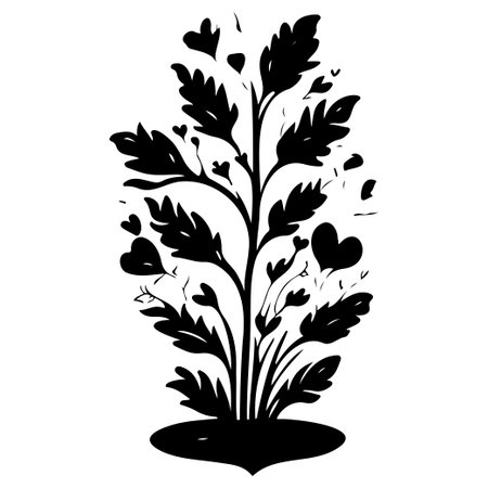 Pot grow flower love black doodle valentine symbol illustration sketch draw elementのイラスト素材