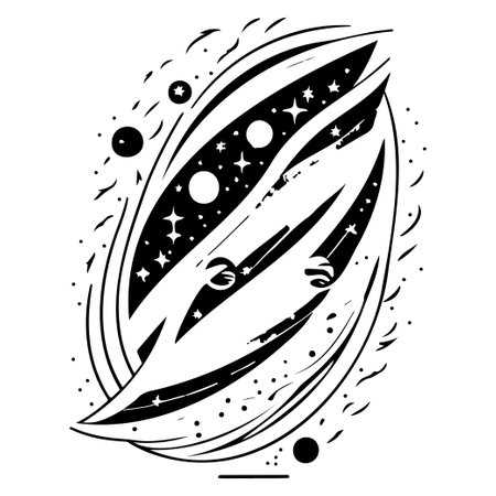 Galaxy doodle draw black space element illustration sketch draw elementのイラスト素材