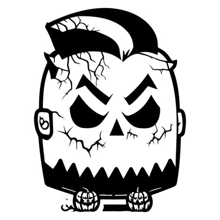 Halloween frankenstein scary illustration sketch drawのイラスト素材