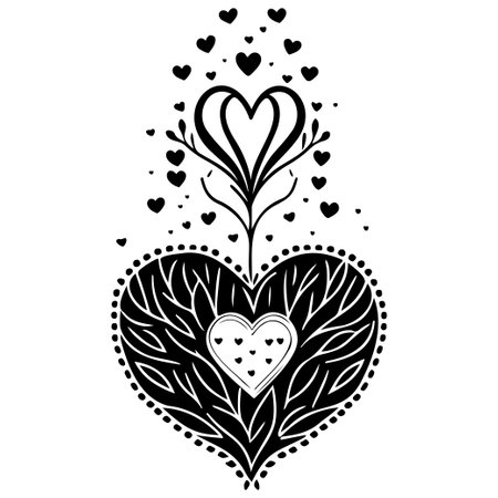 Doodle abstract sketch Love Heart illustration sketch hand draw elementのイラスト素材