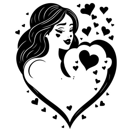 Doodle abstract sketch Love Heart illustration sketch hand draw elementのイラスト素材