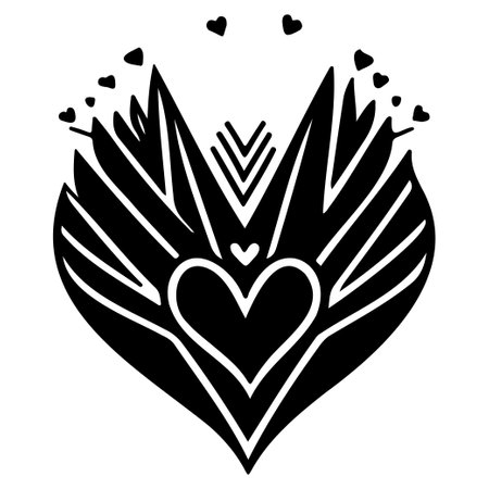 Doodle abstract sketch Love Heart illustration sketch elementのイラスト素材