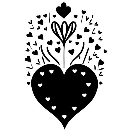 Doodle abstract sketch Love Heart illustration sketch elementのイラスト素材