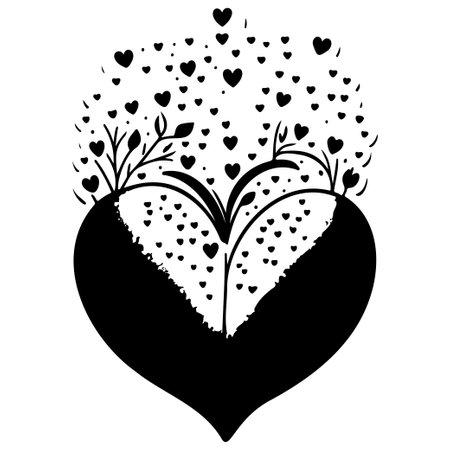 Doodle abstract sketch Love Heart illustration sketch elementのイラスト素材