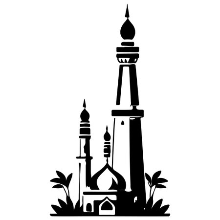 doodle minaret ramadhan illustration sketch hand draw elementのイラスト素材