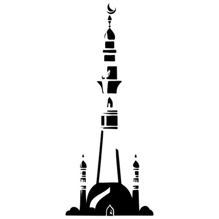doodle minaret ramadhan illustration sketch hand draw elementのイラスト素材