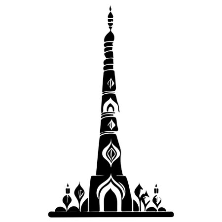 doodle minaret ramadhan illustration sketch hand draw elementのイラスト素材