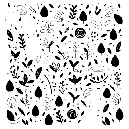 pattern spring element seamless floral illustration sketch hand draw elementのイラスト素材