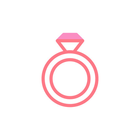 Ring love icon duotune red pink valentine illustration symbolのイラスト素材