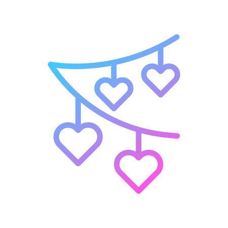 Decoration love Icon gradient blue purple valentine illustration symbolのイラスト素材