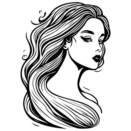 woman beauty mermaid illustration sketch elementのイラスト素材