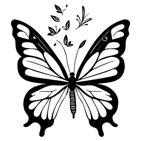 Animal butterfly illustration sketch elementのイラスト素材