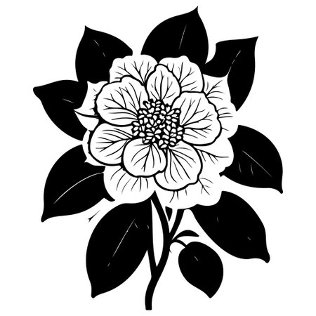hydrangea flower illustration sketch elementのイラスト素材
