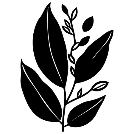lilac leaf plant floral illustration sketch elementのイラスト素材