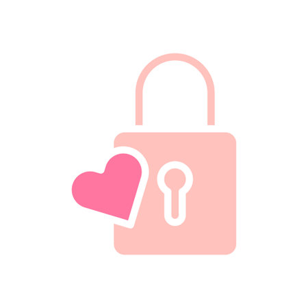 Padlock love solid soft pink valentine illustration symbolのイラスト素材