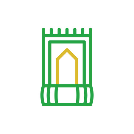 Rug element duocolor orange green ramadan illustration symbolのイラスト素材