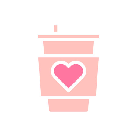 Cup love solid soft pink valentine illustration symbolのイラスト素材