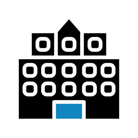 Building icon solid blue black illustration elementのイラスト素材