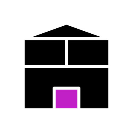 house icon solid purple black illustrationのイラスト素材