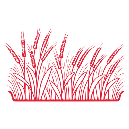 Red farm agriculture spring cereal illustration elementのイラスト素材