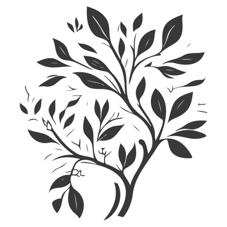 blossom flower illustration sketch greyのイラスト素材