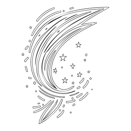 Astronaut outline illustration sketch elementのイラスト素材