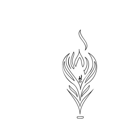 candle flame fire heart outline illustration sketch elementのイラスト素材